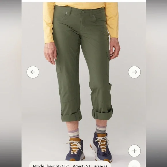 REI NWT Kühl Women’s Freeflex Roll-Up Hiking Pants- Dark Moss - Picture 6 of 9